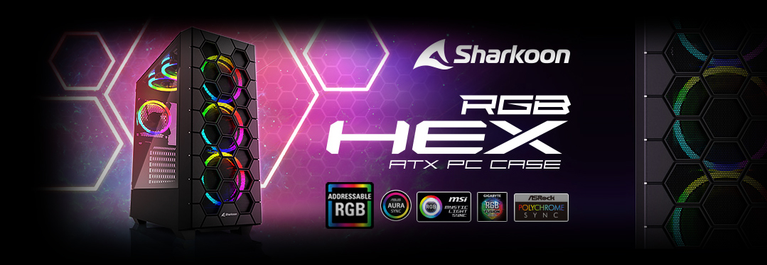 Sharkoon RGB HEX ATX PC Case Banner
