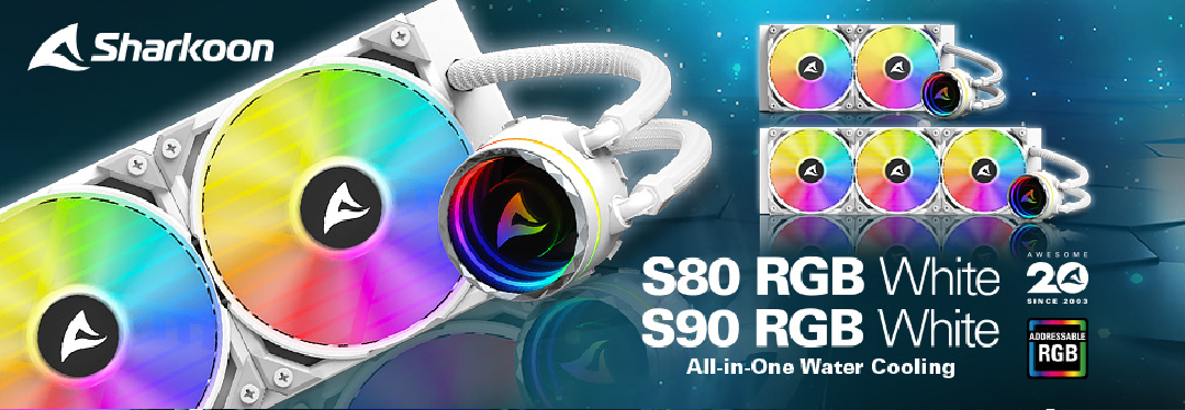 Sharkoon  S70 RGB / S80 RGB / S90 RGB 水冷 WT