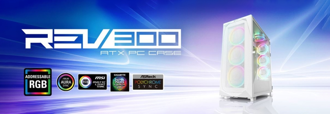 Sharkoon REV300 White ATX PC Case Banner