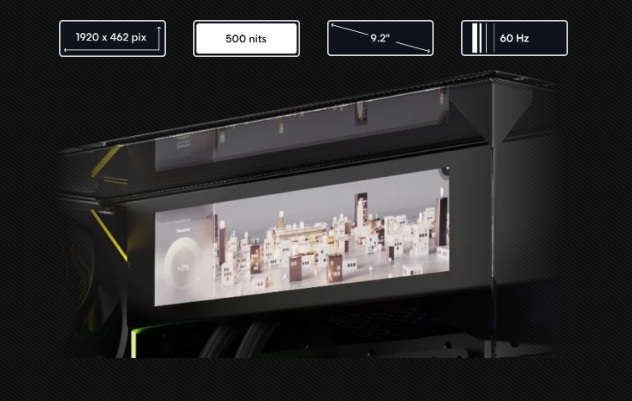 Lian Li O11 Vision-M Digitalの9.2インチディスプレイ Lian Li O11 Vision-M Digitalの9.2インチディスプレイ
