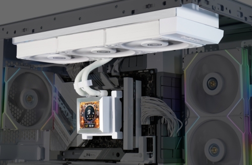 Lian Li HydroShift LCD 360Sシリーズ水冷キット WT - 設置例