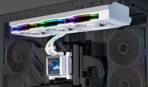 Lian Li HydroShift LCD 360TLシリーズ水冷キット WT - 設置例