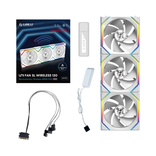 LIAN LI UNI FAN SL Wireless - Tripple White Reverse Blade Package